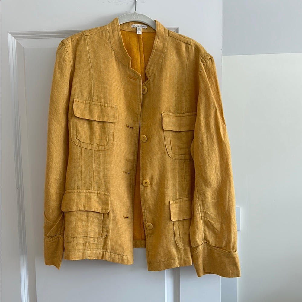 Eileen Fisher Yellow Button-Up Jacket